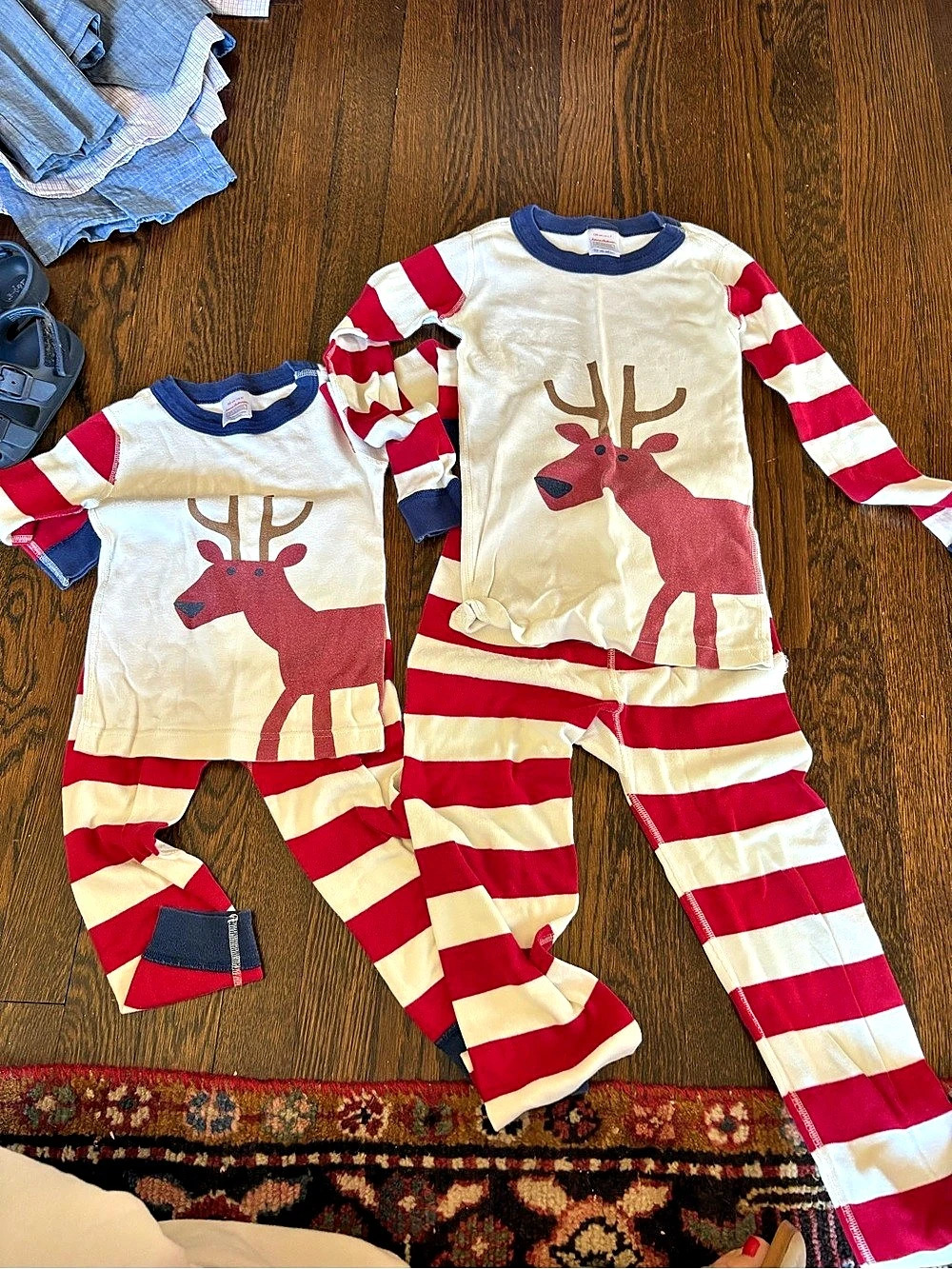 Hanna Andersson Reindeer Striped Pajama Bundle, Sizes 3 and 6/7